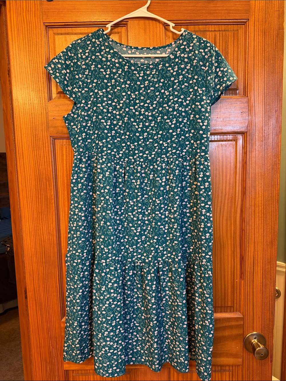 Teal floral dress